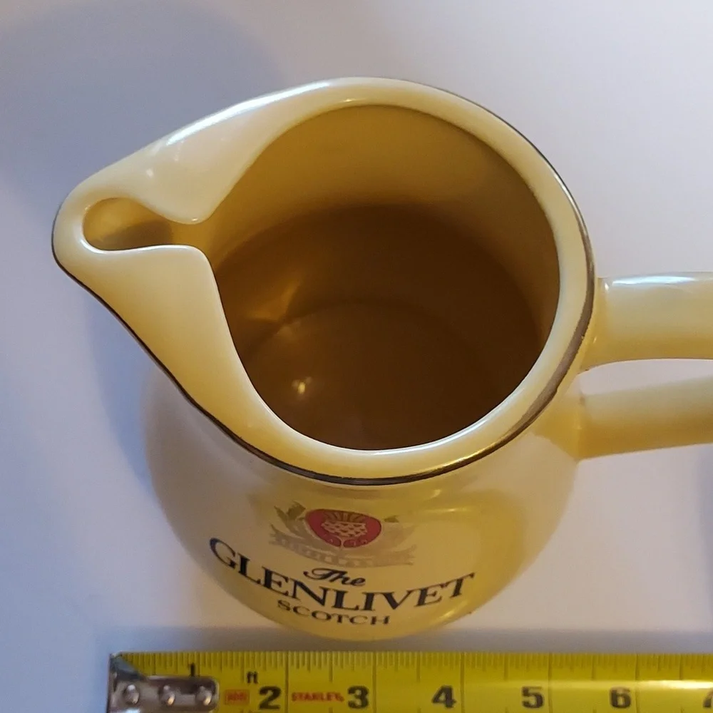 Vintage Glenlivet Scotch Whiskey Pitcher Gold Ceramic Pitcher LIMITED EDITION